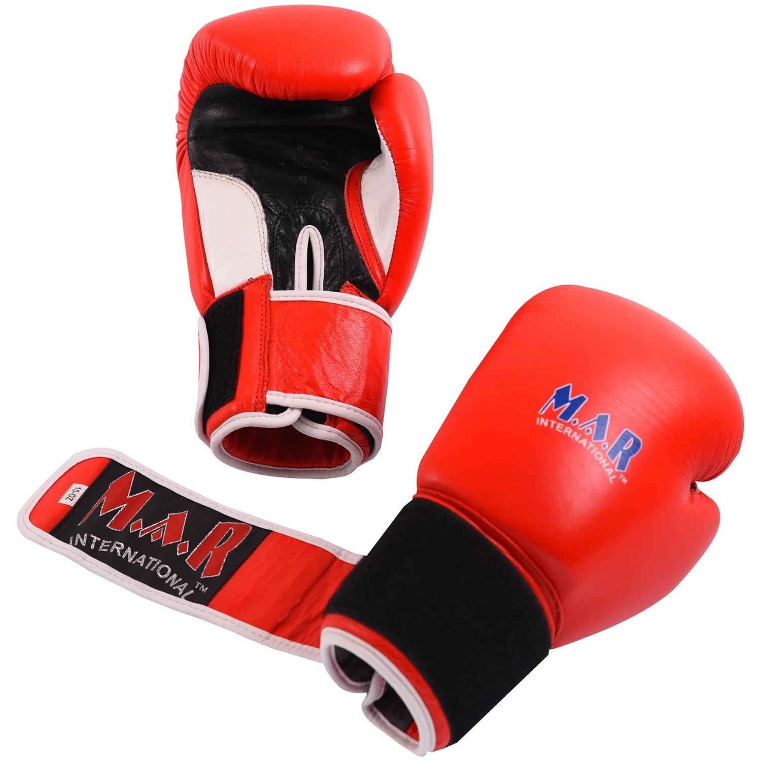 MAR-105B | Red Genuine Cowhide Leather Boxing/Kickboxing Gloves - Gloves