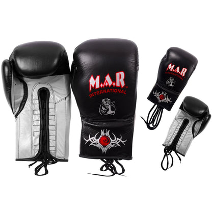 MAR-108B | Black Genuine Cowhide Leather Boxing Gloves/Kickboxing - Gloves