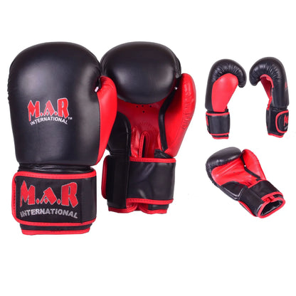 MAR-111 | Black & Red Boxing & Kickboxing Gloves - Gloves