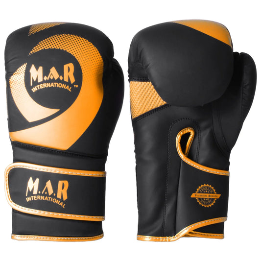 MAR-113F | Gold Boxing & Kickboxing Competition Gloves - Gloves