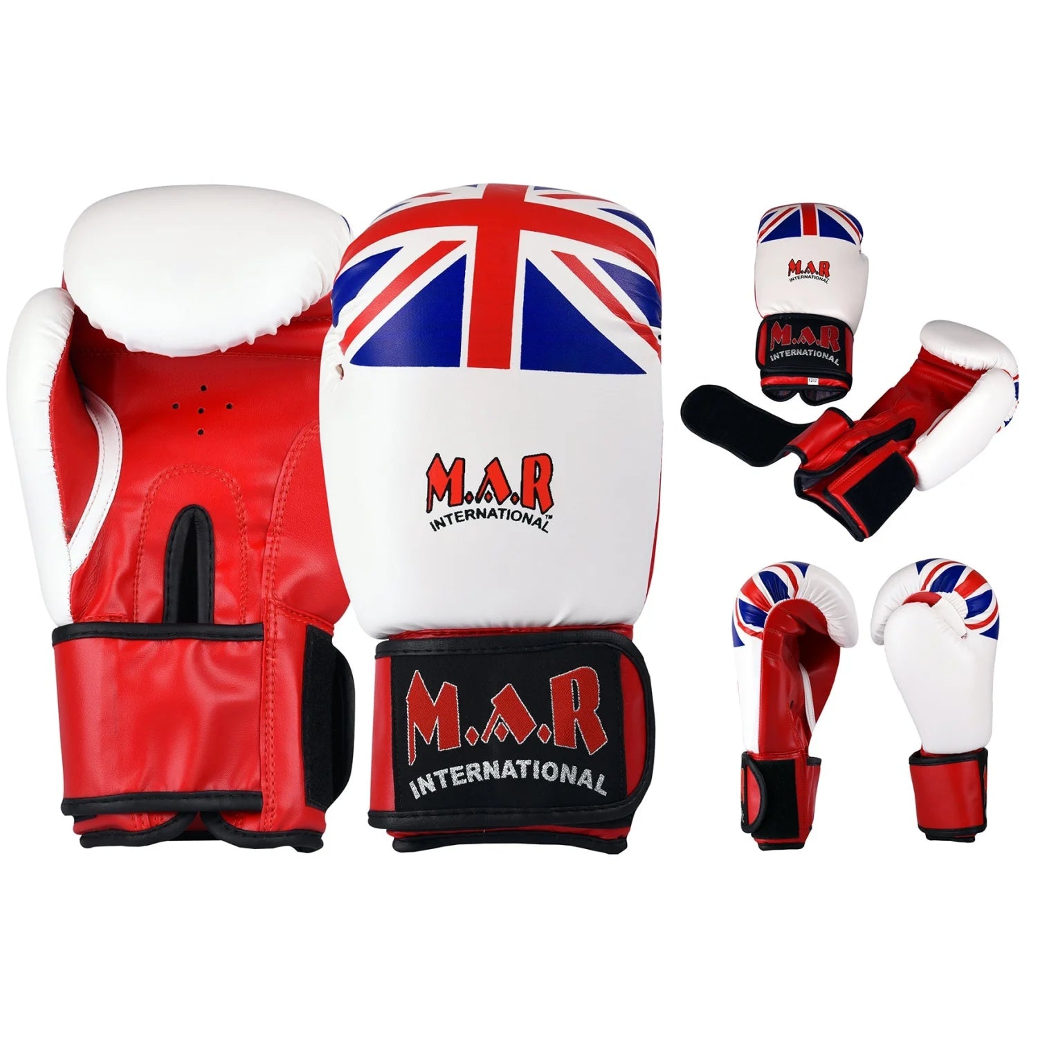 MAR-114 | White Union Jack Boxing/Kickboxing Gloves - Gloves