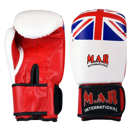 MAR-114 | White Union Jack Boxing/Kickboxing Gloves - Gloves