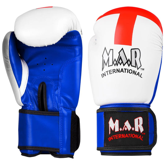MAR-115 | White St Georges Boxing/Kickboxing Gloves - Gloves