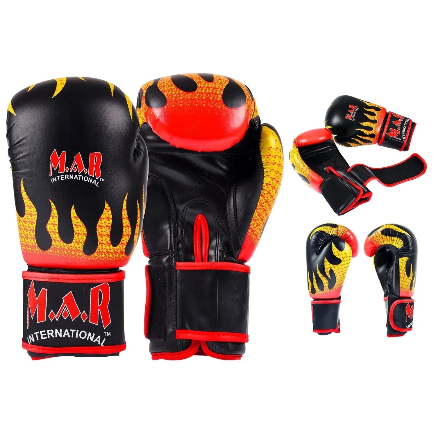 MAR-118A | Flame Print Boxing & Kickboxing Gloves - Gloves