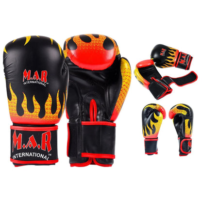 MAR-118A | Flame Print Boxing & Kickboxing Gloves - Gloves