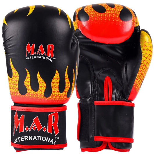 MAR-118A | Flame Print Boxing & Kickboxing Gloves - Gloves
