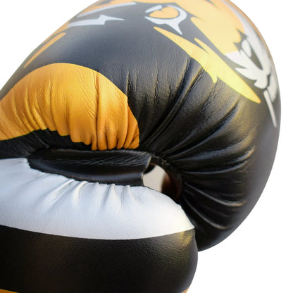 MAR-118B | Gold & Black Tiger Print Boxing & Kickboxing Gloves - Gloves