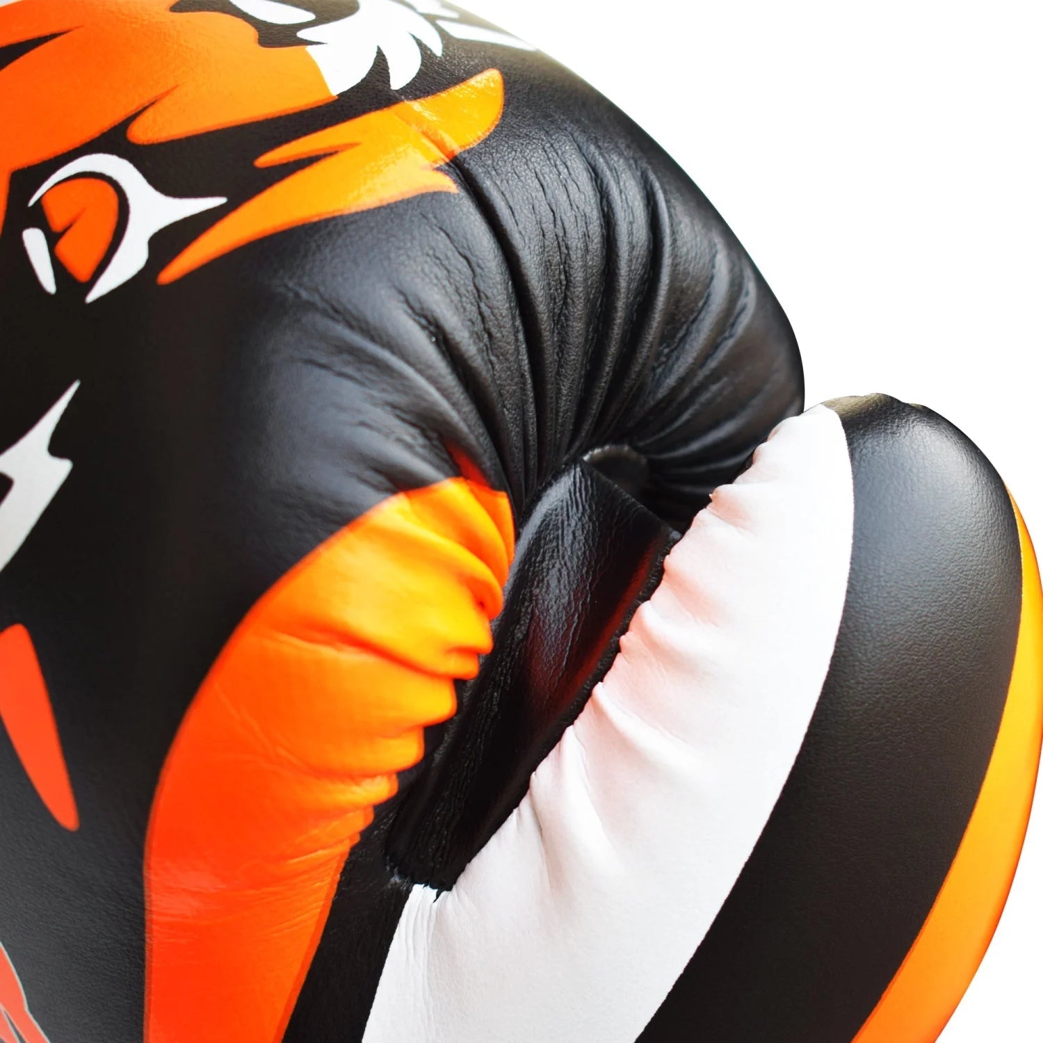 MAR-118C | Orange & Black Tiger Print Boxing & Kickboxing Gloves - Gloves