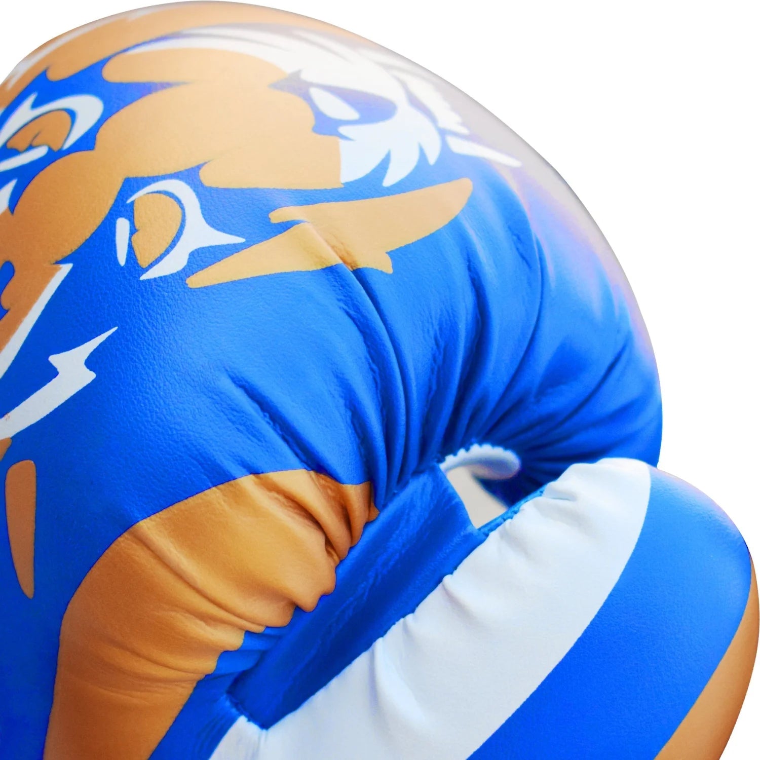 MAR-118E | Blue & Gold Tiger Print Boxing & Kickboxing Gloves - Gloves
