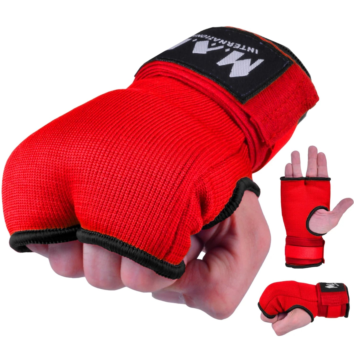 MAR-119B | Red Hand Wrap Mitts w/ Padded Knuckles - Small Accessories