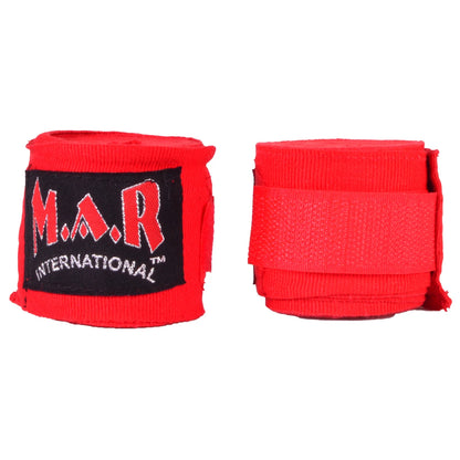 MAR-121A | Red Elasticated Boxing & Martial Arts Hand Wraps - Small Accessories