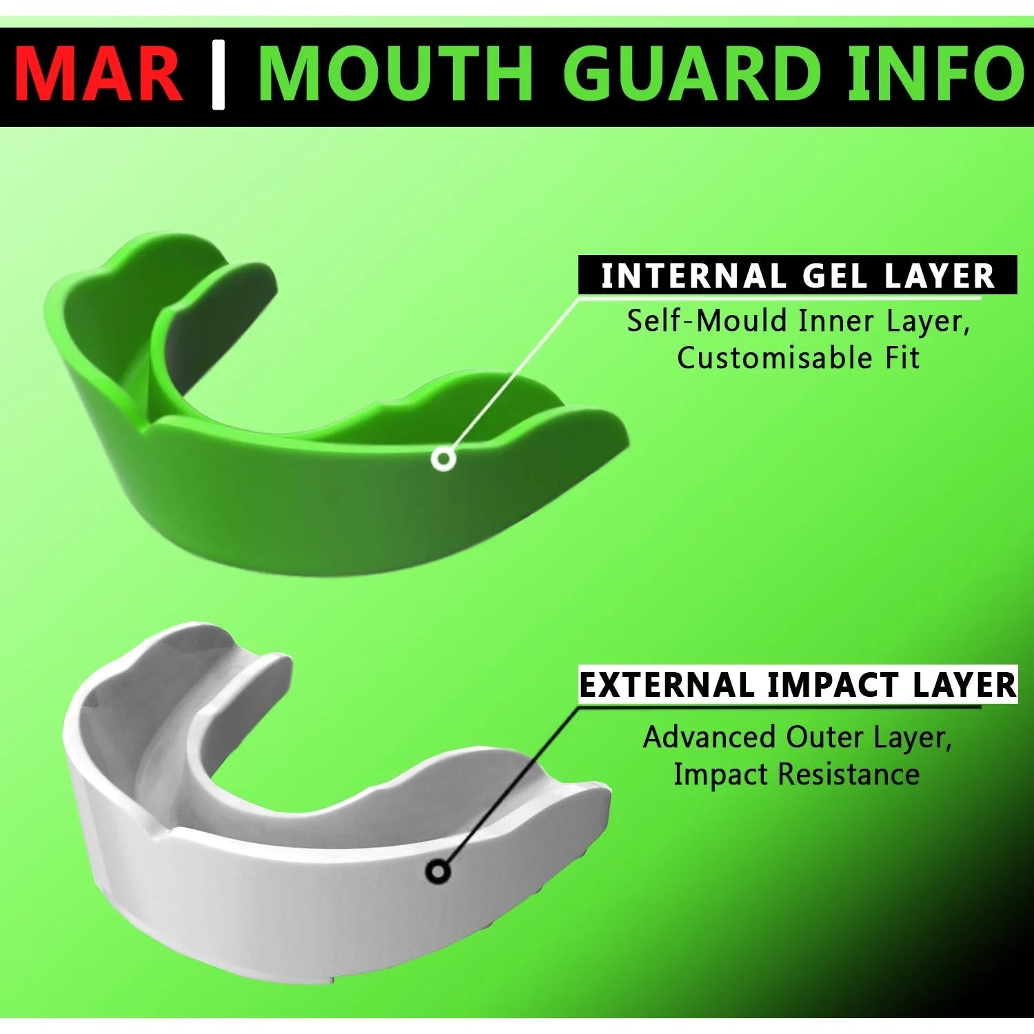 MAR-123B | Green Gel Mouth Guard/Gum Shield - Small Accessories