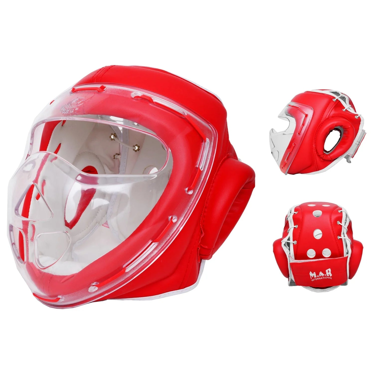MAR-133A | Red Transparent Mask Head Guard - Head Guard