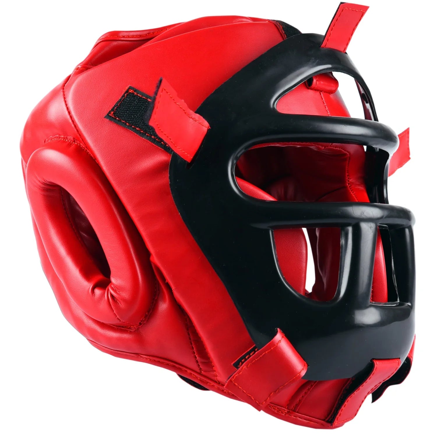 MAR-134A | Red Head Guard w/ Grill Mask For Training - Head Guard