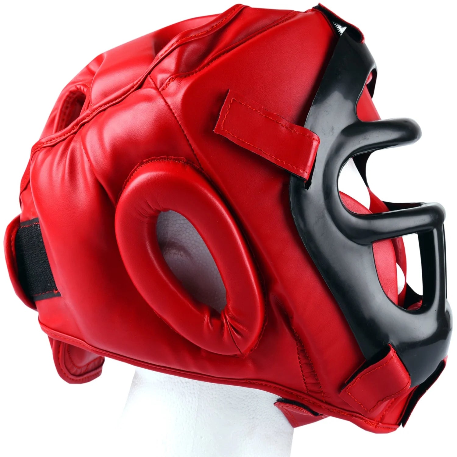 MAR-134A | Red Head Guard w/ Grill Mask For Training - Head Guard