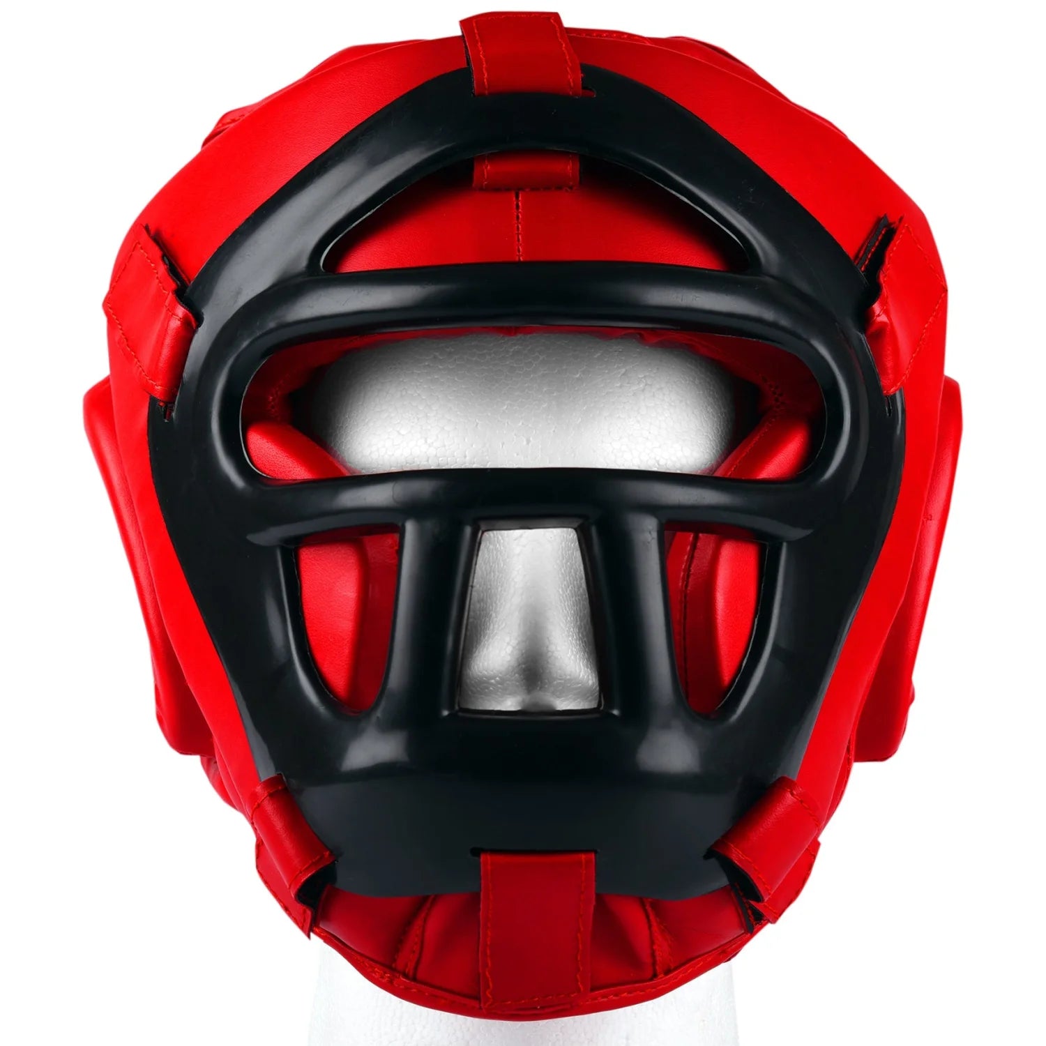 MAR-134A | Red Head Guard w/ Grill Mask For Training - Head Guard