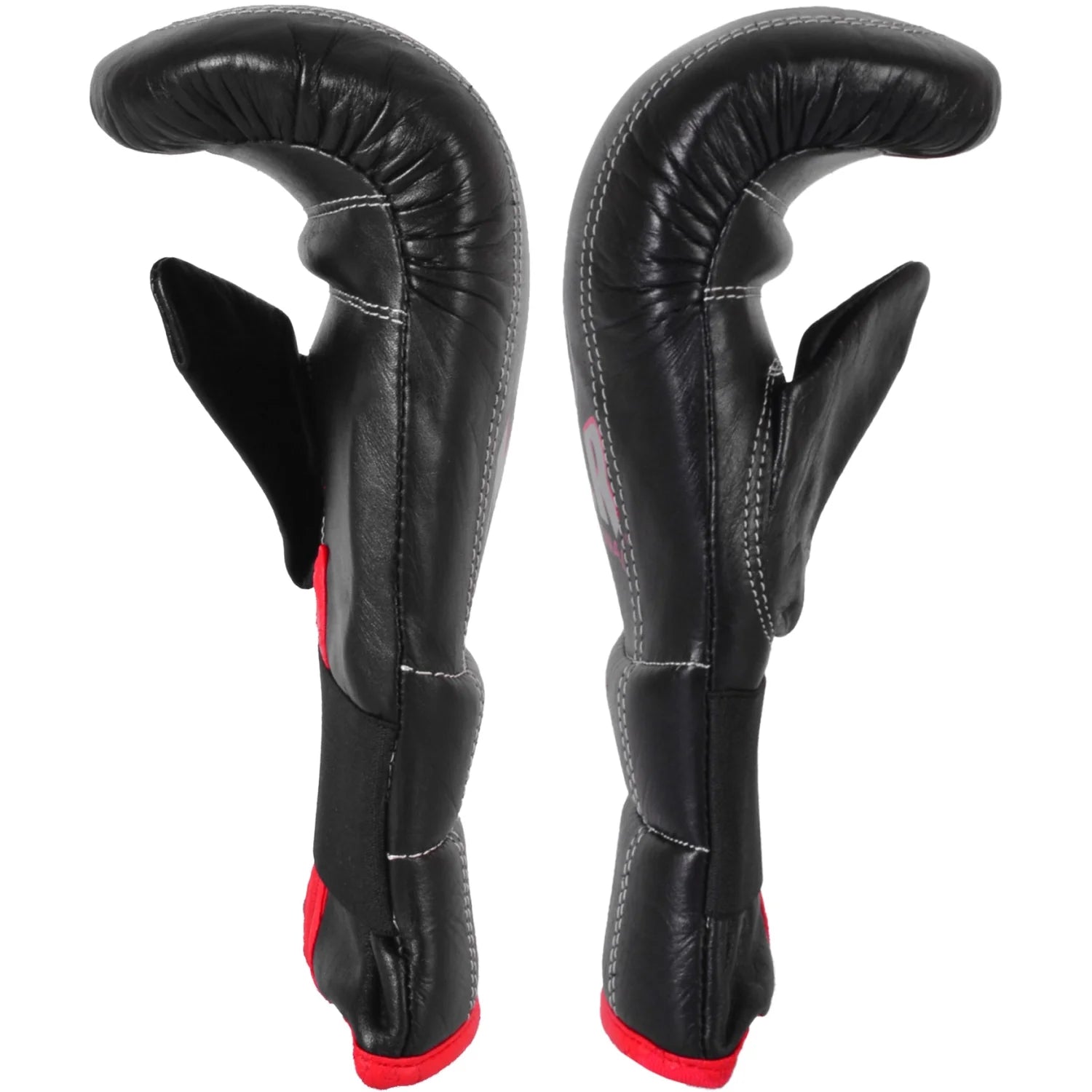 MAR-137 | Black Double Ribbed Bag Gloves For Pro Training - Gloves