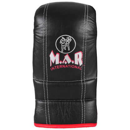 MAR-137 | Black Double Ribbed Bag Gloves For Pro Training - Gloves