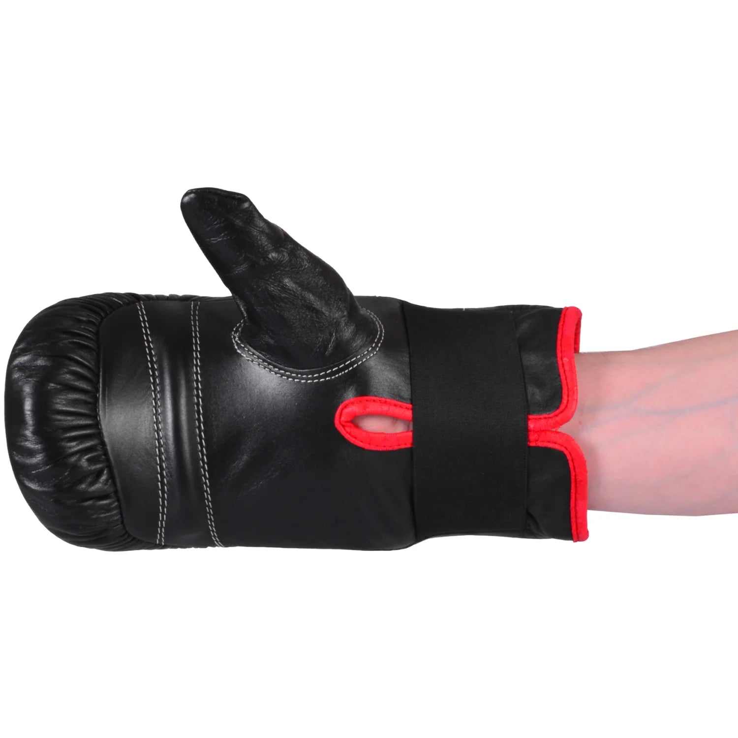 MAR-137 | Black Double Ribbed Bag Gloves For Pro Training - Gloves
