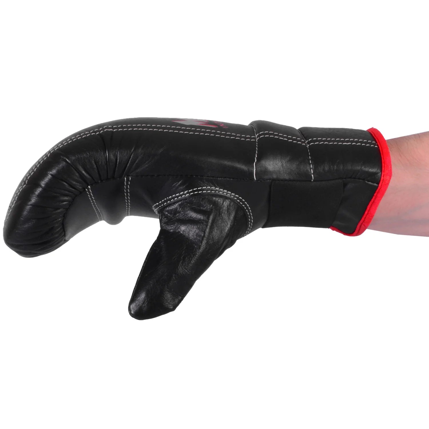 MAR-137 | Black Double Ribbed Bag Gloves For Pro Training - Gloves