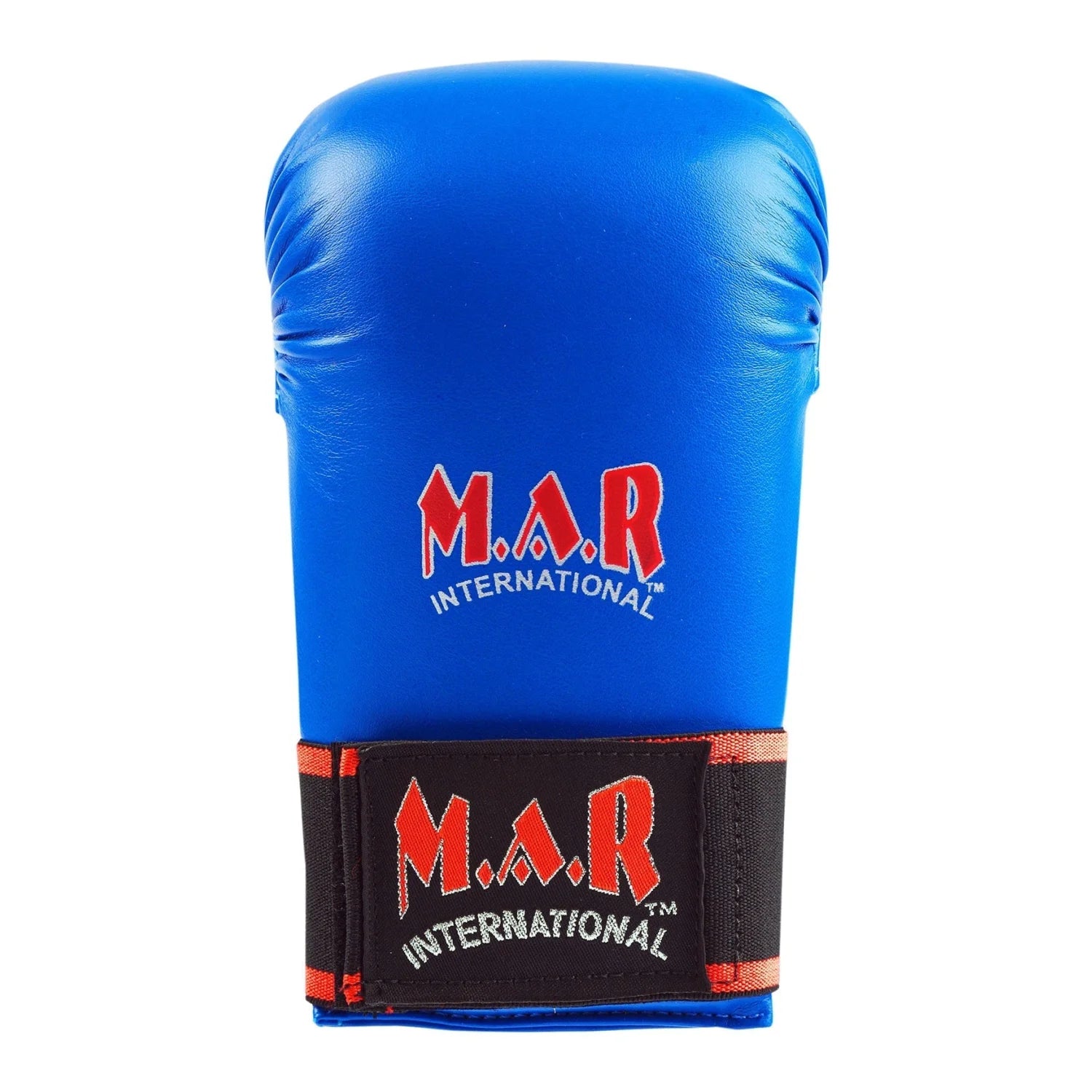 MAR-141B | Blue Karate Gloves w/ Moulded Padding - Compact Gloves
