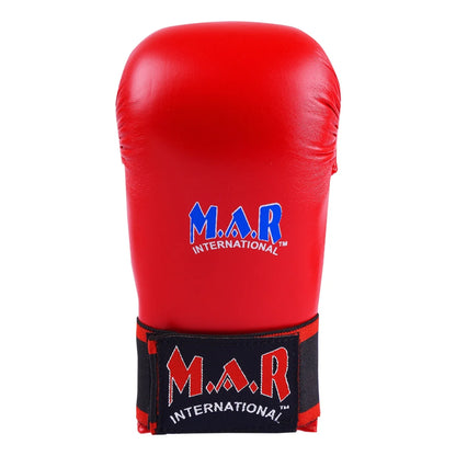 MAR-141C | Red Karate Gloves w/ Moulded Padding - Compact Gloves