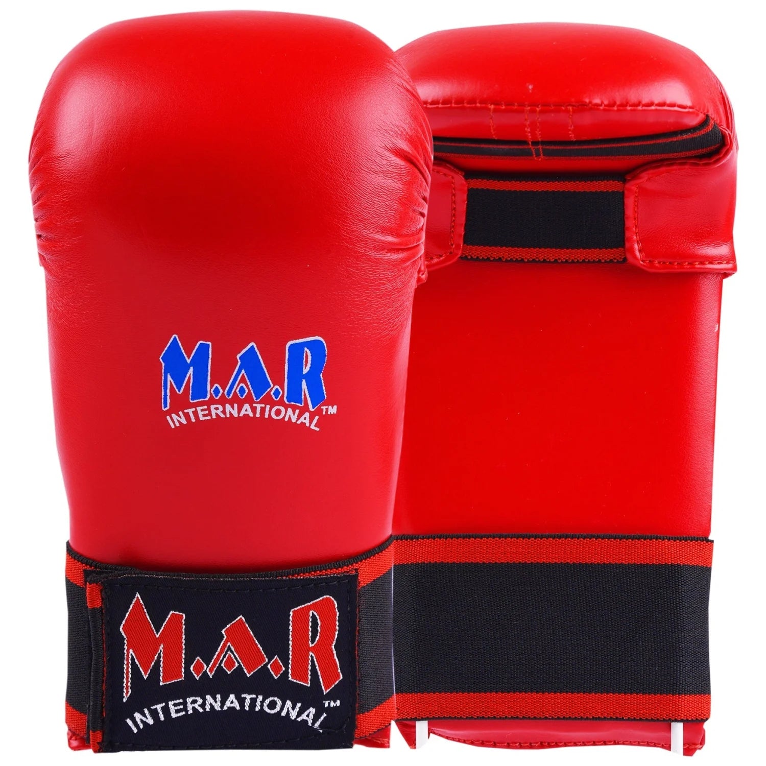 MAR-141C | Red Karate Gloves w/ Moulded Padding - Compact Gloves
