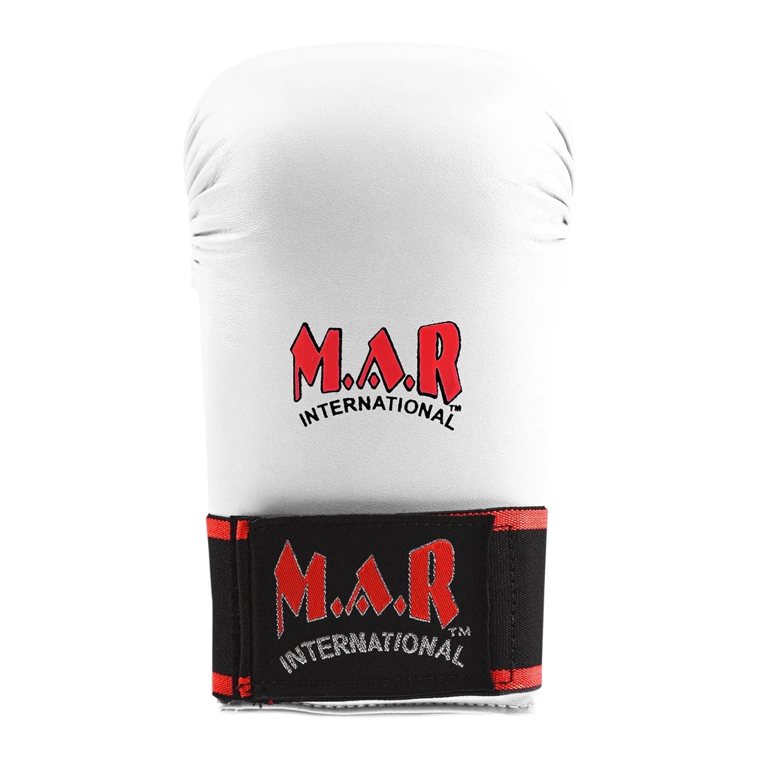 MAR-141D | White Karate Gloves w/ Moulded Padding - Compact Gloves
