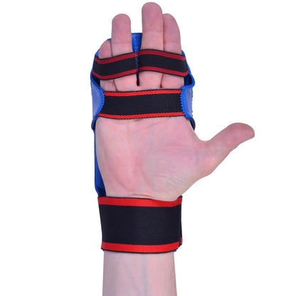 MAR-142A | Blue Karate Gloves w/ Moulded Padding - Compact Gloves