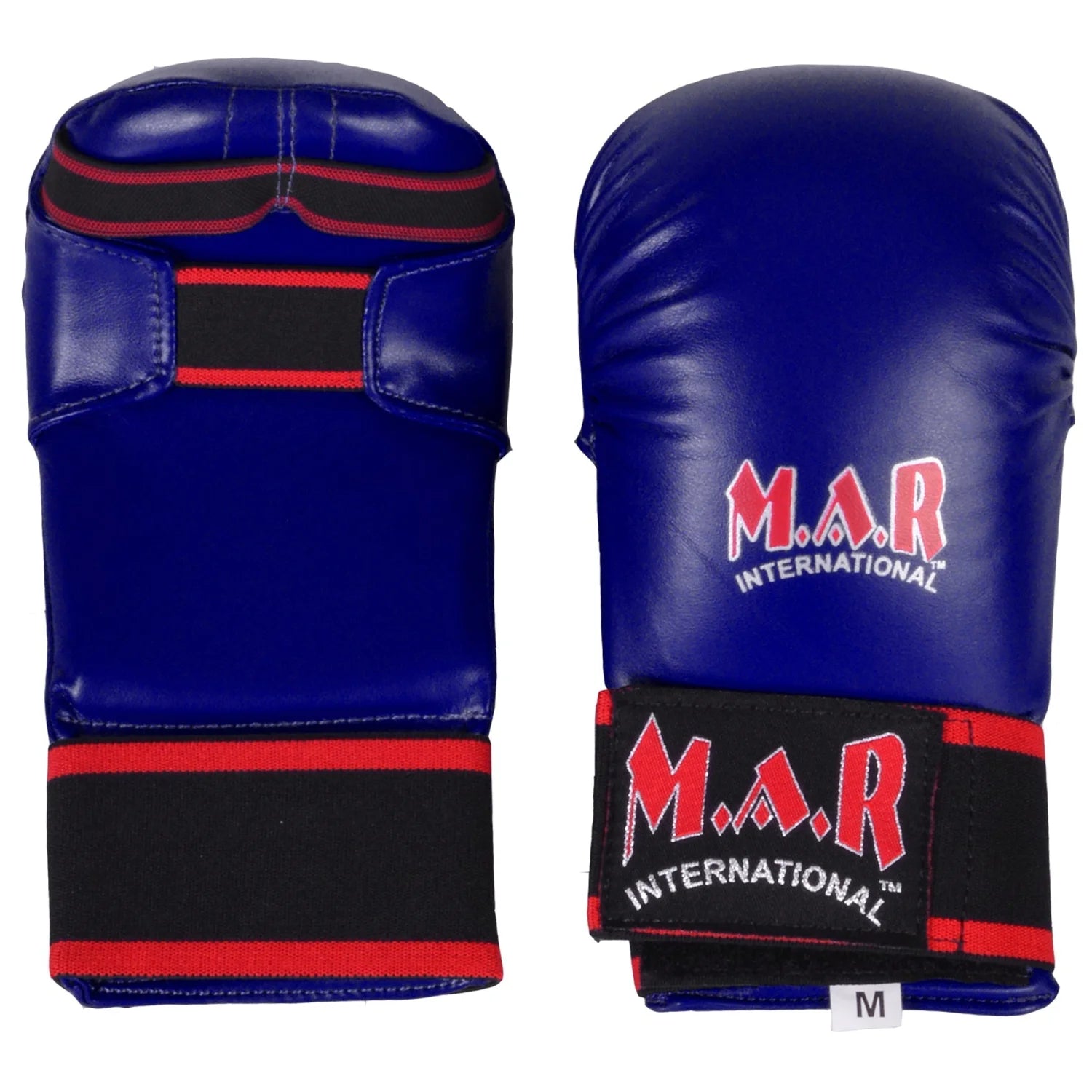 MAR-142AA | Navy-Blue Karate Gloves w/ Moulded Padding - Compact Gloves