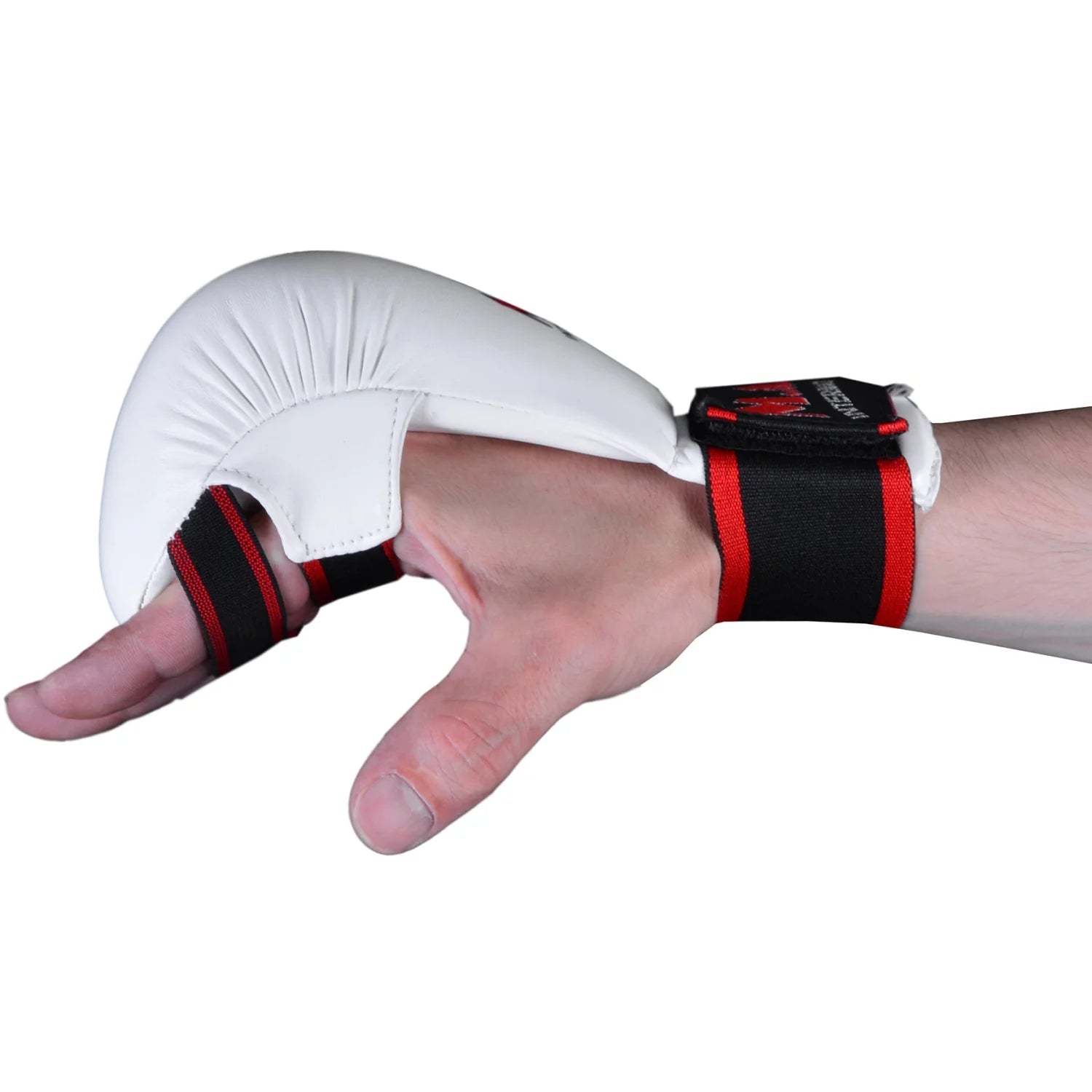 MAR-142C | White Karate Gloves w/ Moulded Padding - Compact Gloves