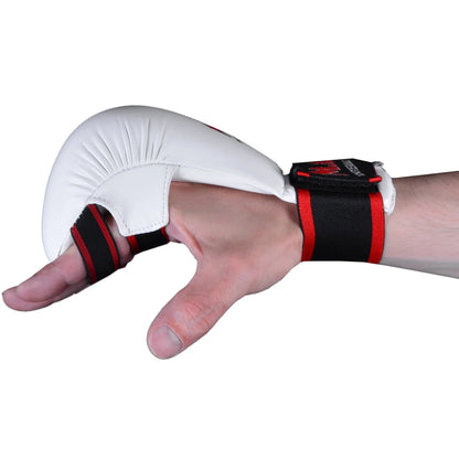 MAR-142C | White Karate Gloves w/ Moulded Padding - Compact Gloves
