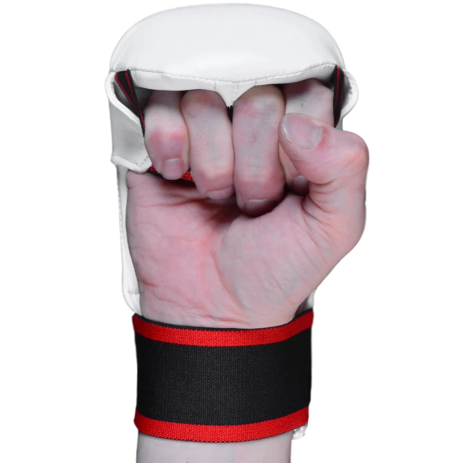 MAR-142C | White Karate Gloves w/ Moulded Padding - Compact Gloves