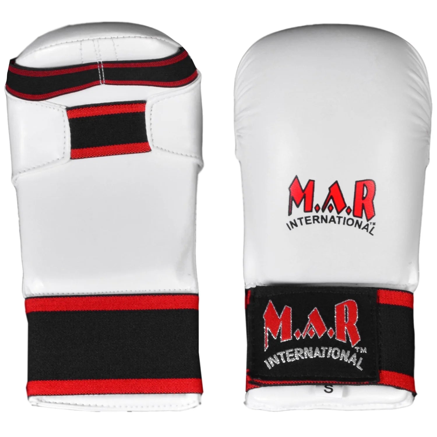 MAR-142C | White Karate Gloves w/ Moulded Padding - Compact Gloves