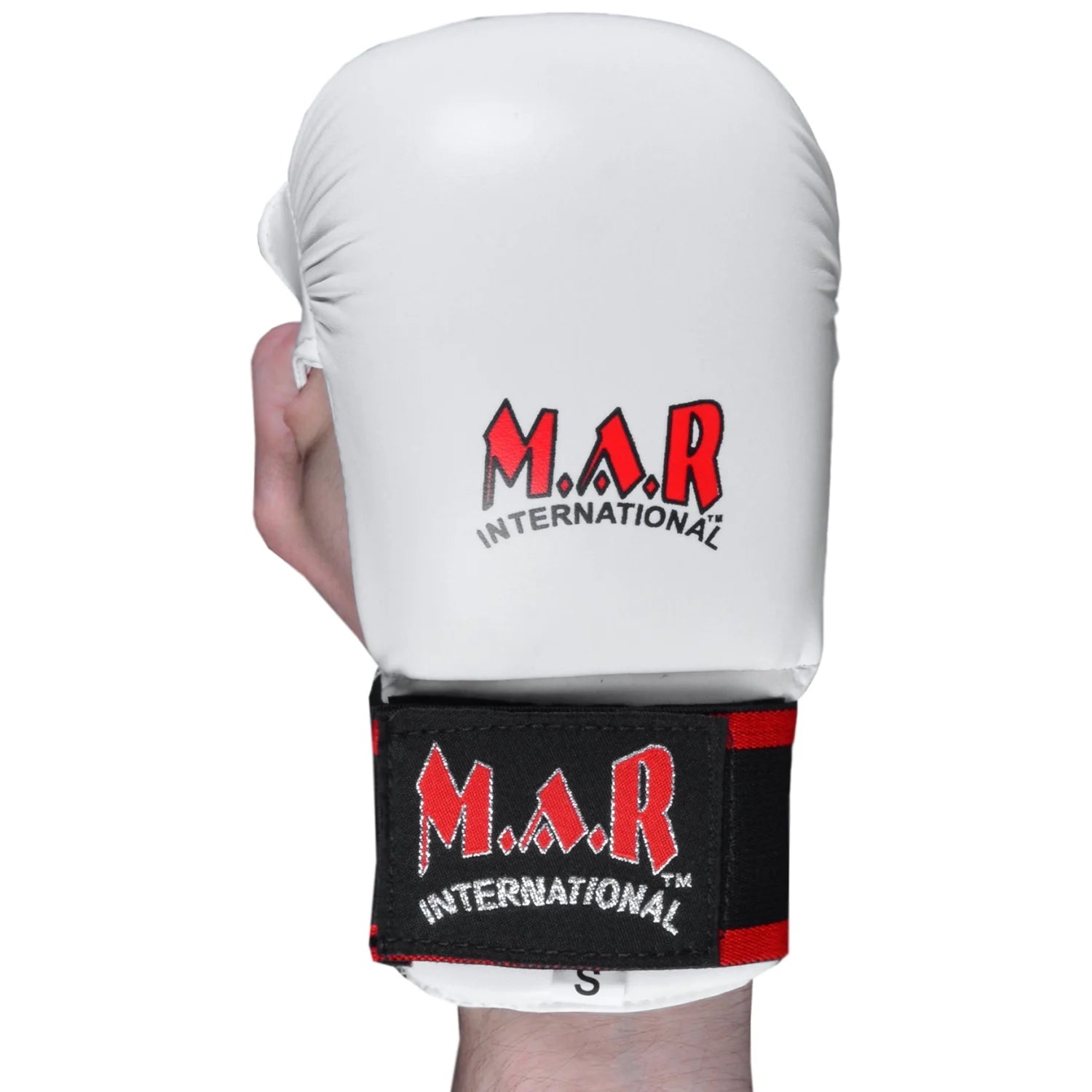 MAR-142C | White Karate Gloves w/ Moulded Padding - Compact Gloves