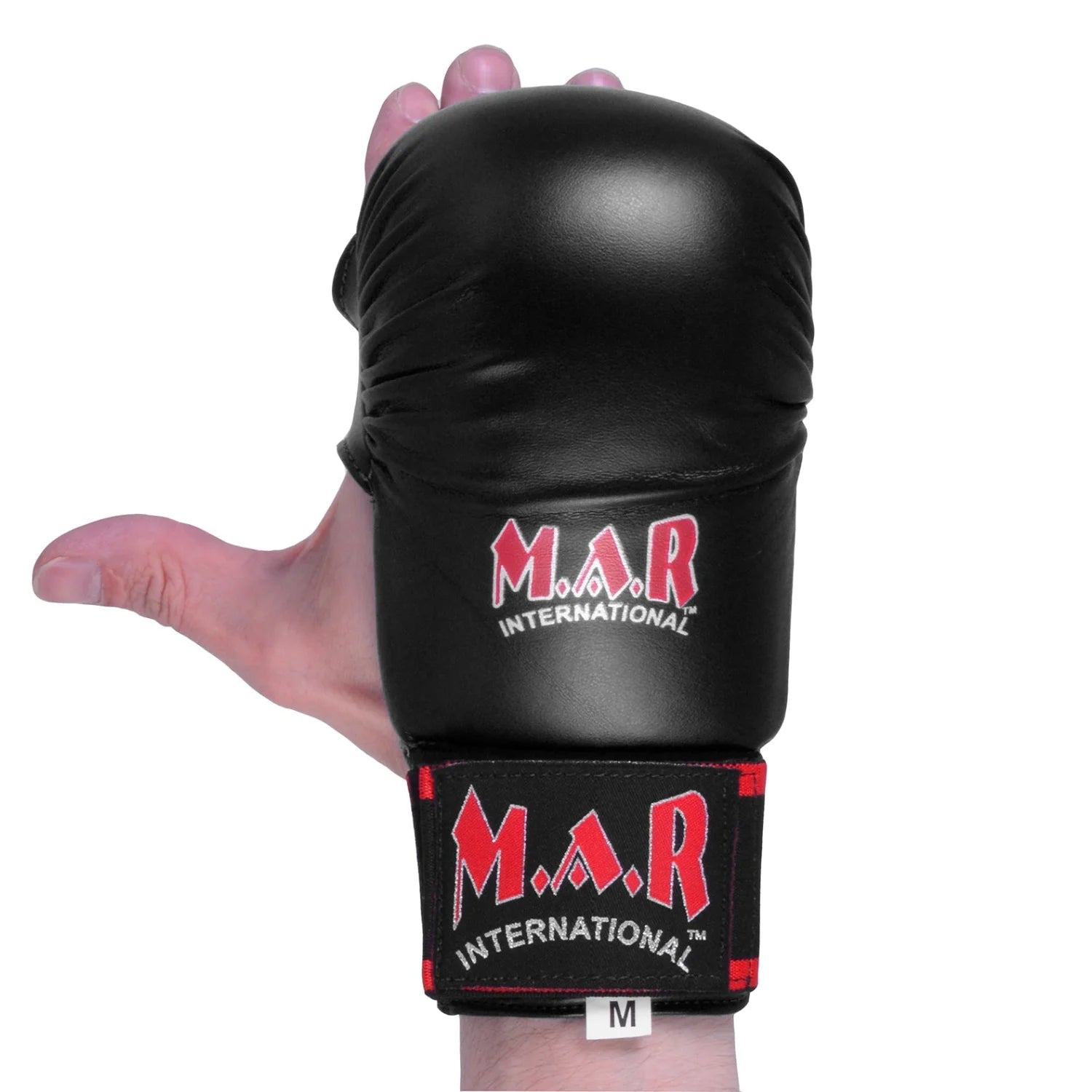MAR-142D | Black Karate Gloves w/ Moulded Padding - Compact Gloves