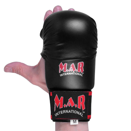 MAR-142D | Black Karate Gloves w/ Moulded Padding - Compact Gloves