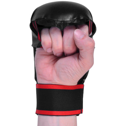 MAR-142D | Black Karate Gloves w/ Moulded Padding - Compact Gloves