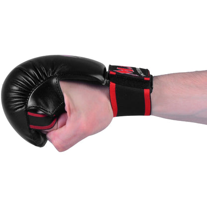 MAR-142D | Black Karate Gloves w/ Moulded Padding - Compact Gloves