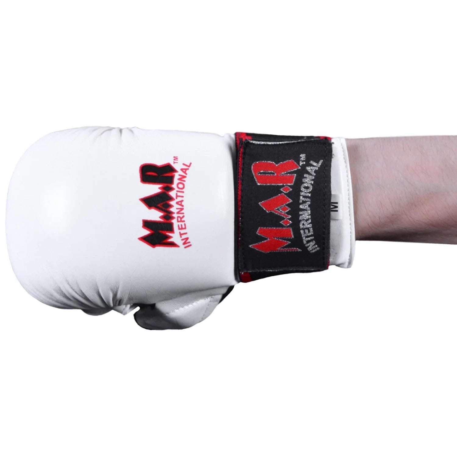 MAR-143C | White Karate Gloves w/ Padded Thumb - Compact Gloves