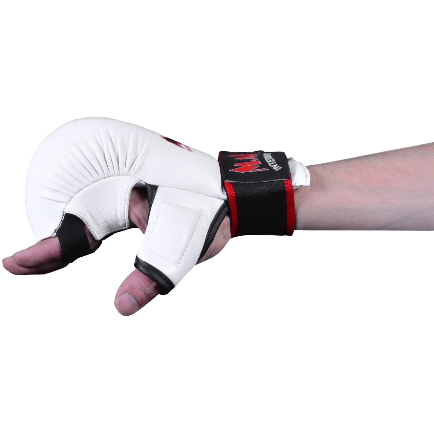 MAR-143C | White Karate Gloves w/ Padded Thumb - Compact Gloves