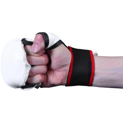 MAR-143C | White Karate Gloves w/ Padded Thumb - Compact Gloves