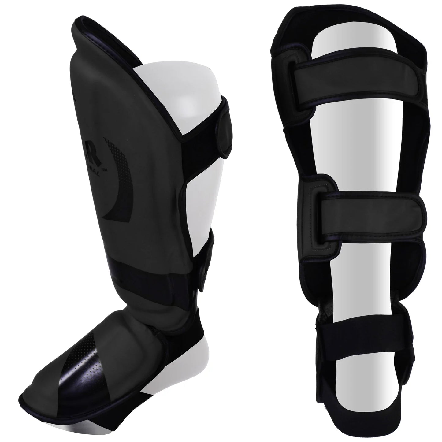 MAR-148D | Black Kickboxing & Thai Boxing Shin & Instep Guards - Pads