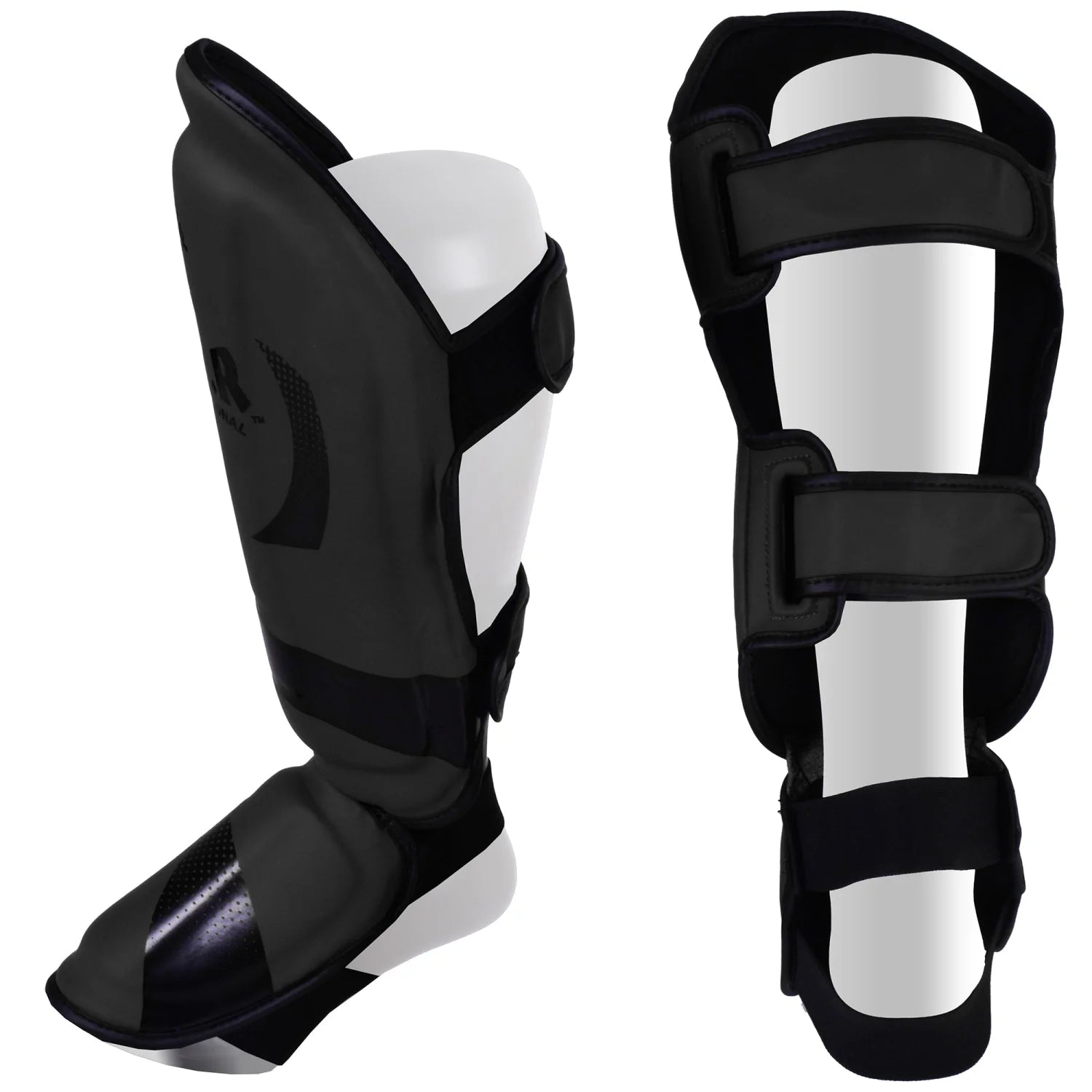MAR-148D | Black Kickboxing & Thai Boxing Shin & Instep Guards - Pads
