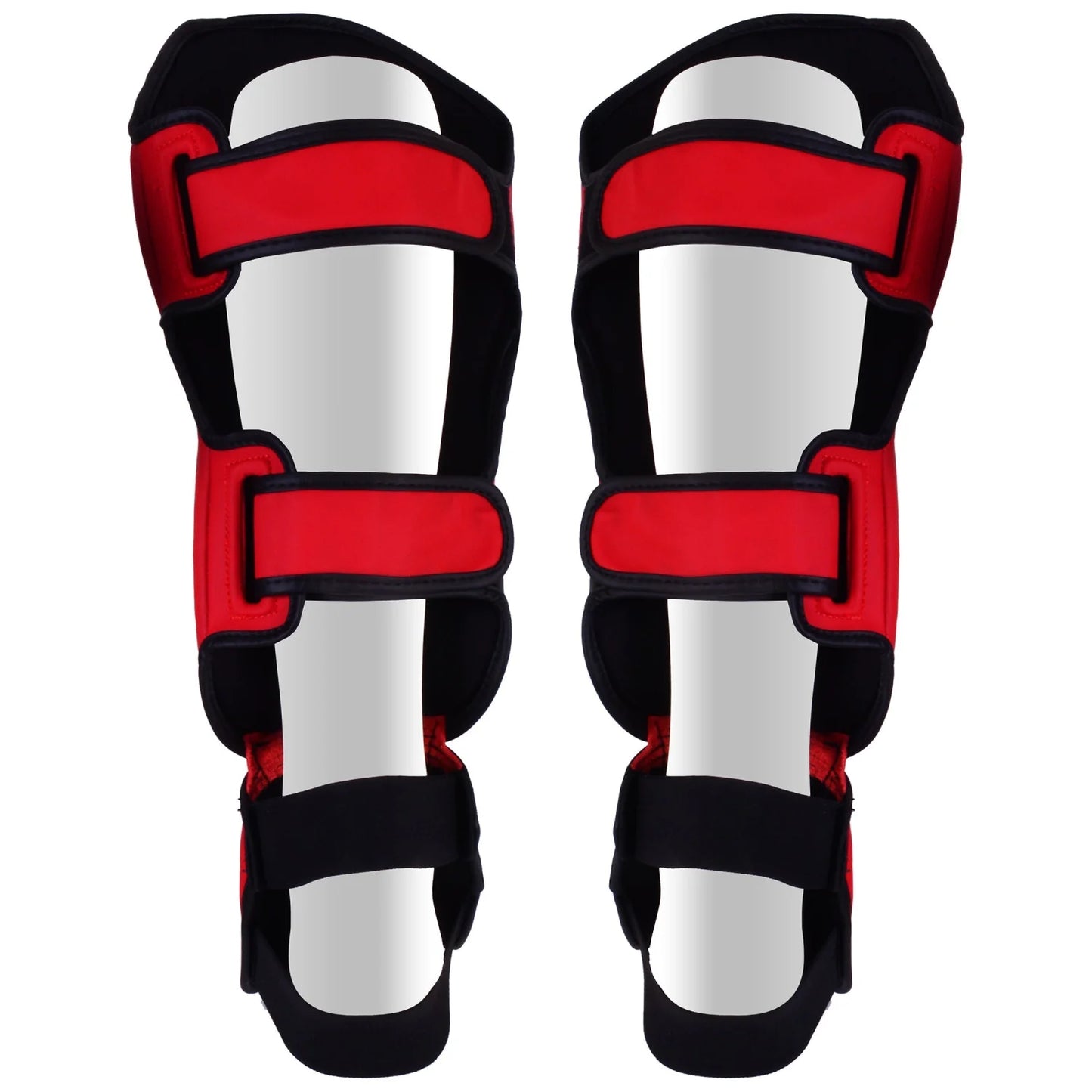 MAR-148E | Red Kickboxing & Thai Boxing Shin & Instep Guards - Pads