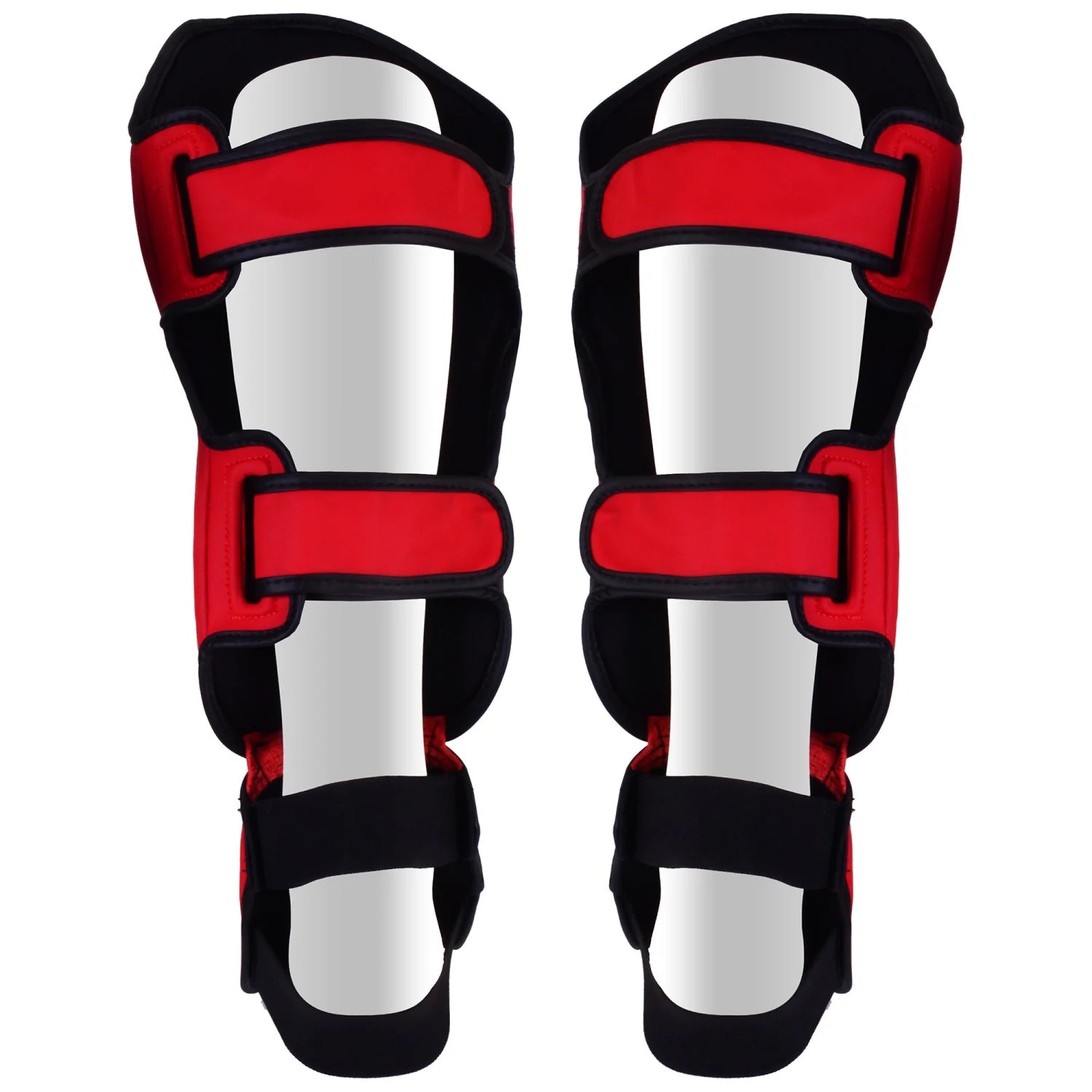 MAR-148E | Red Kickboxing & Thai Boxing Shin & Instep Guards - Pads