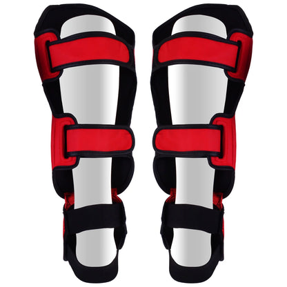 MAR-148E | Red Kickboxing & Thai Boxing Shin & Instep Guards - Pads