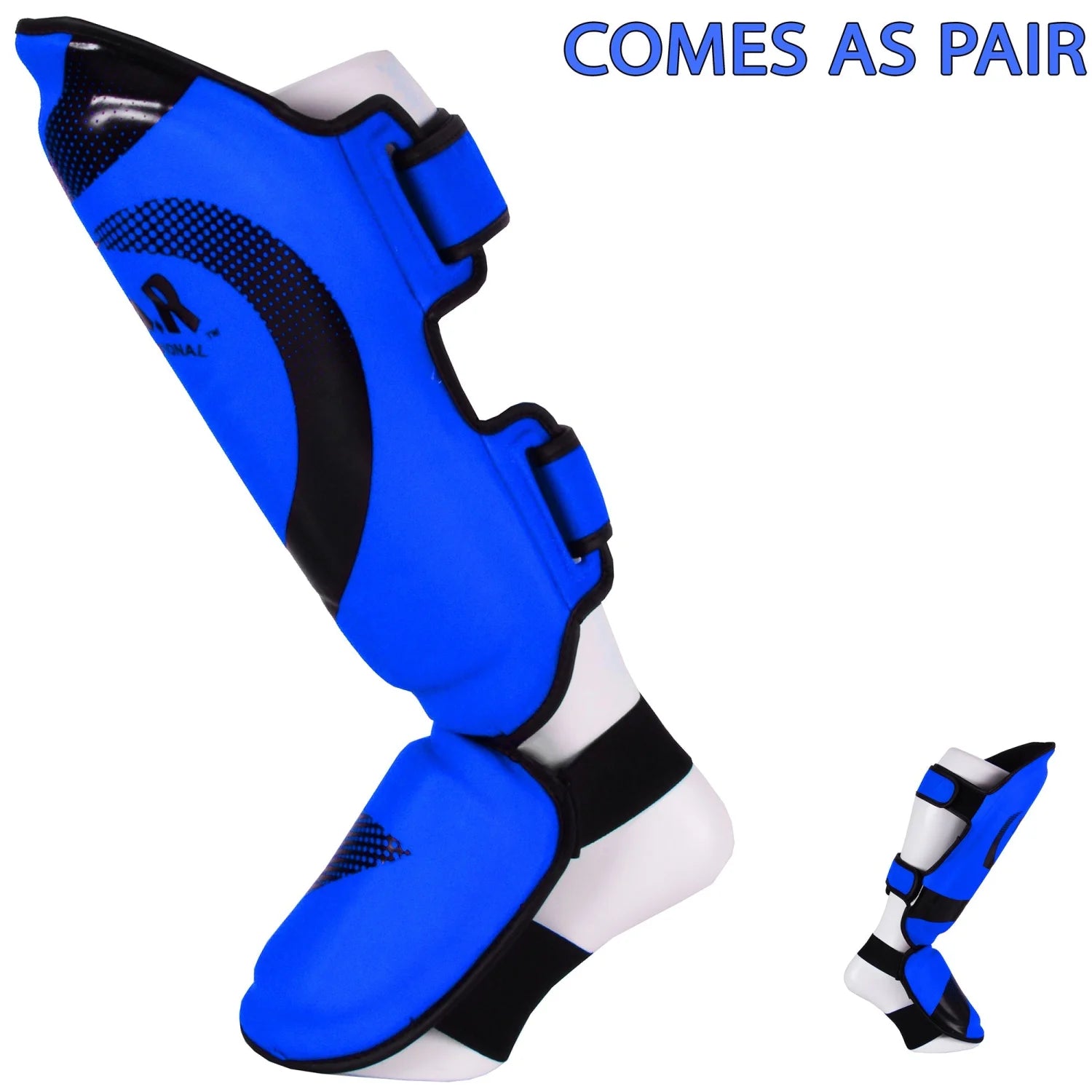 MAR-148F | Blue Kickboxing & Thai Boxing Shin & Instep Guards - Pads