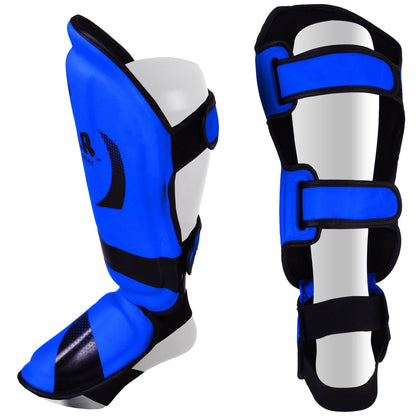 MAR-148F | Blue Kickboxing & Thai Boxing Shin & Instep Guards - Pads
