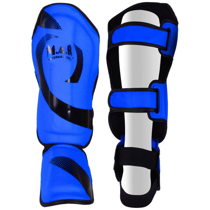 MAR-148F | Blue Kickboxing & Thai Boxing Shin & Instep Guards - Pads